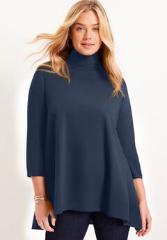 Plus Size Navy Blue Top For Women