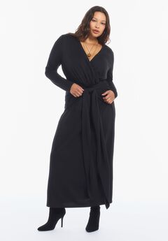 Tie-Waist Knit Maxi Dress