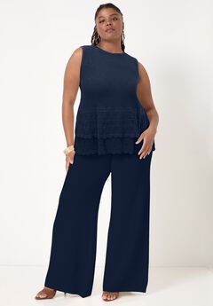 Ruffled-Hem Peplum Tank Top