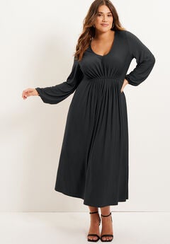 Plus Size Maxi Dress With Sleeves