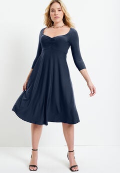 Plus Size Navy Print Dresses
