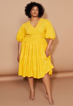 Lace-Trimmed Tiered Midi Dress