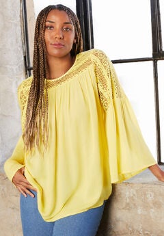 Plus Size Bell Sleeve Top