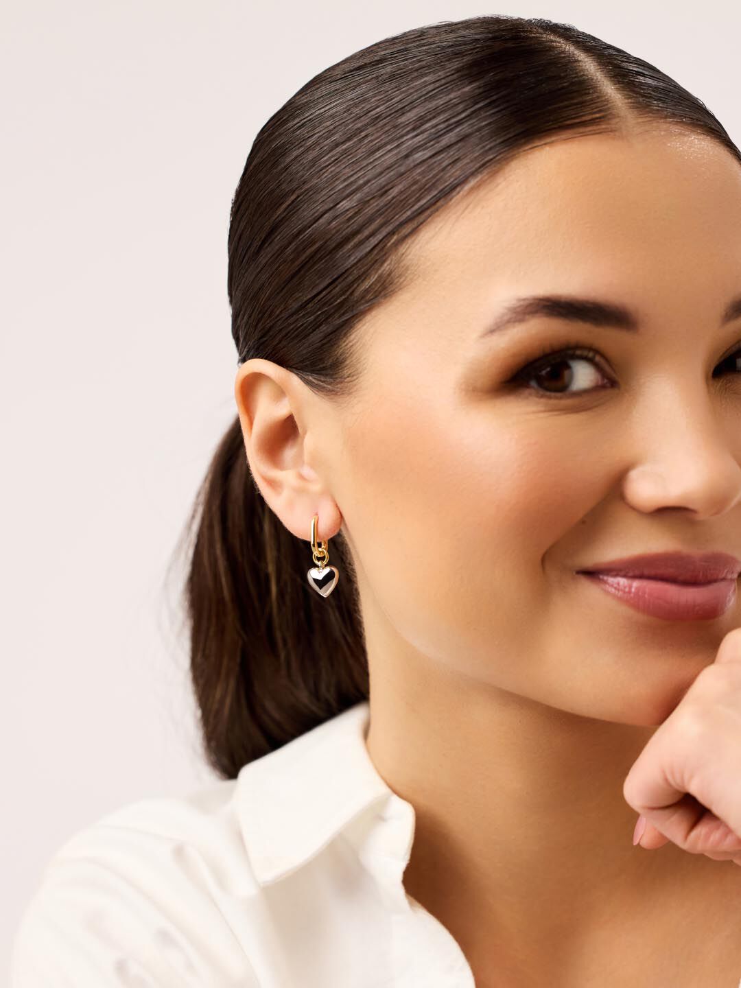 Heart Earrings - Wesley, GOLD, alternate image number 2