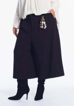 Pleated Wide-Leg Culottes