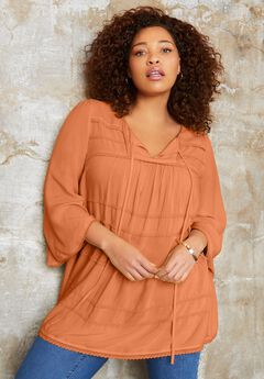 Plus Size Orange Blouses