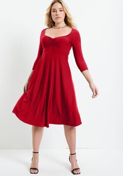 Plus Size Red Empire Waist Dresses