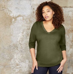 Long-Sleeve V-Neck One + Only Tee