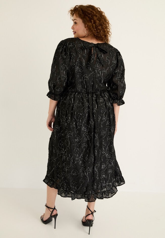 Metallic Jacquard Dress, , on-hover image number null