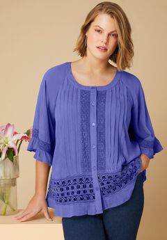 Plus Size Blue Blouses