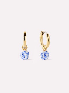 Lainey Marble Blue Gold Drop Earrings