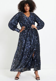 Evyre Side Slit Sequin Dress