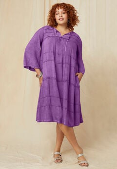 Acid Wash Peasant Dress