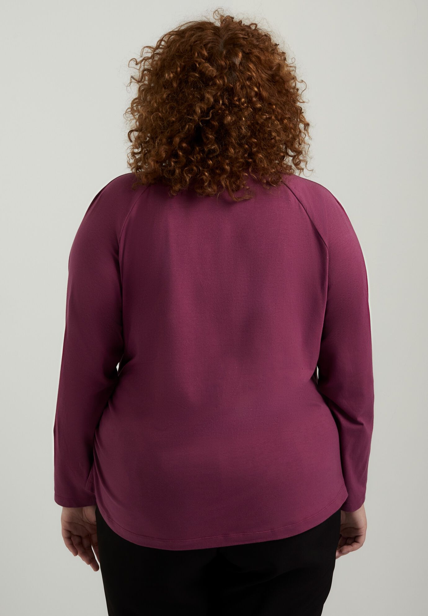 Faux Wrap Top, FIG, on-hover image number 1