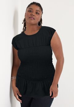 Smocked Peplum Top