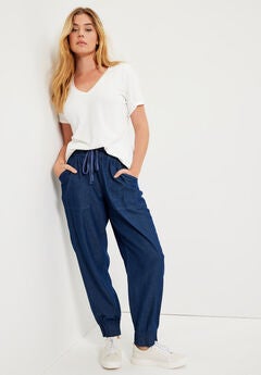 Drawstring Denim Jogger