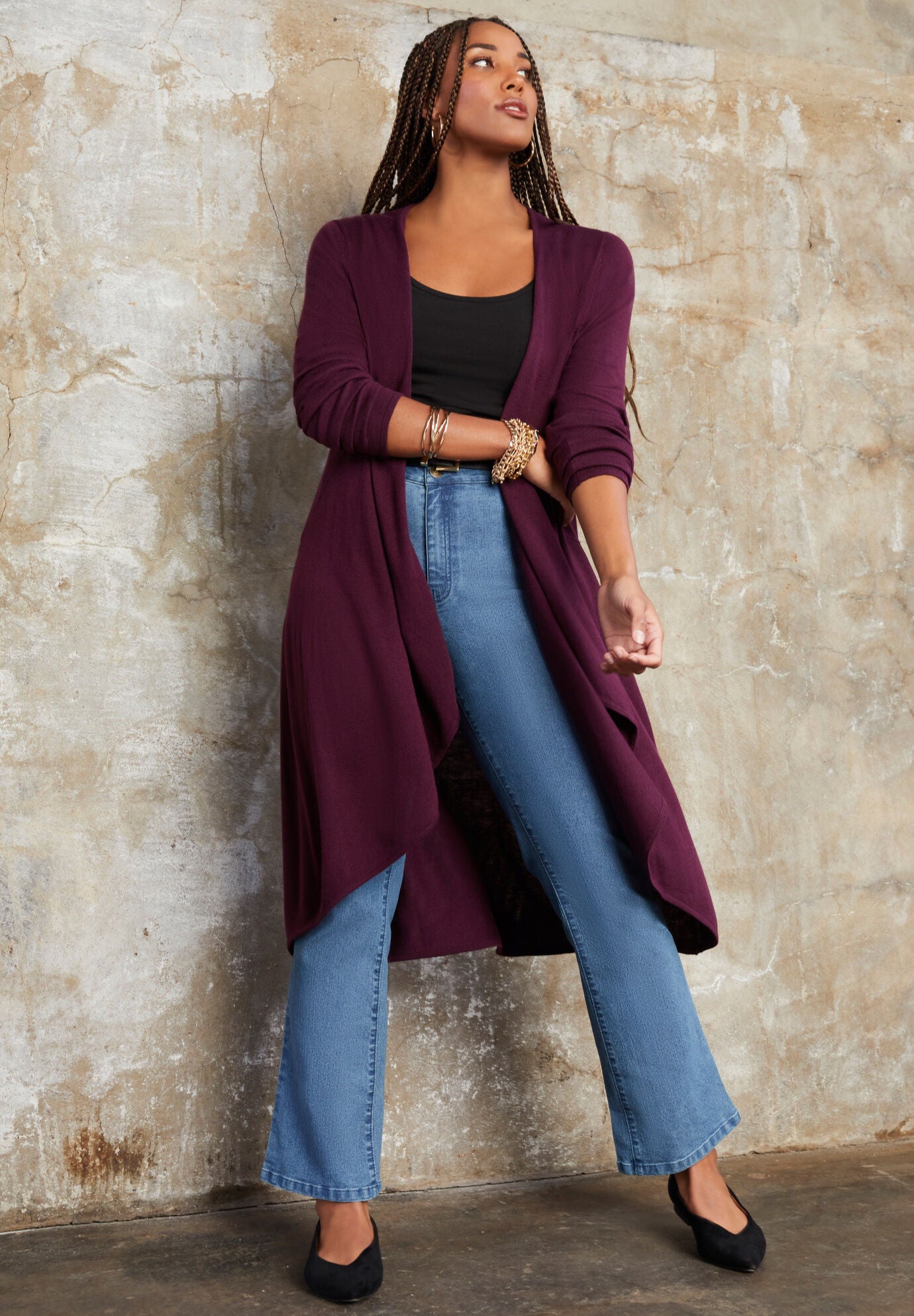 High-Low Cardigan, , alternate image number 4