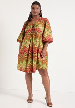 Ring Cut Out Poplin Shirtdress