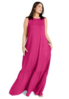 Ruffle Hem Maxi Dress