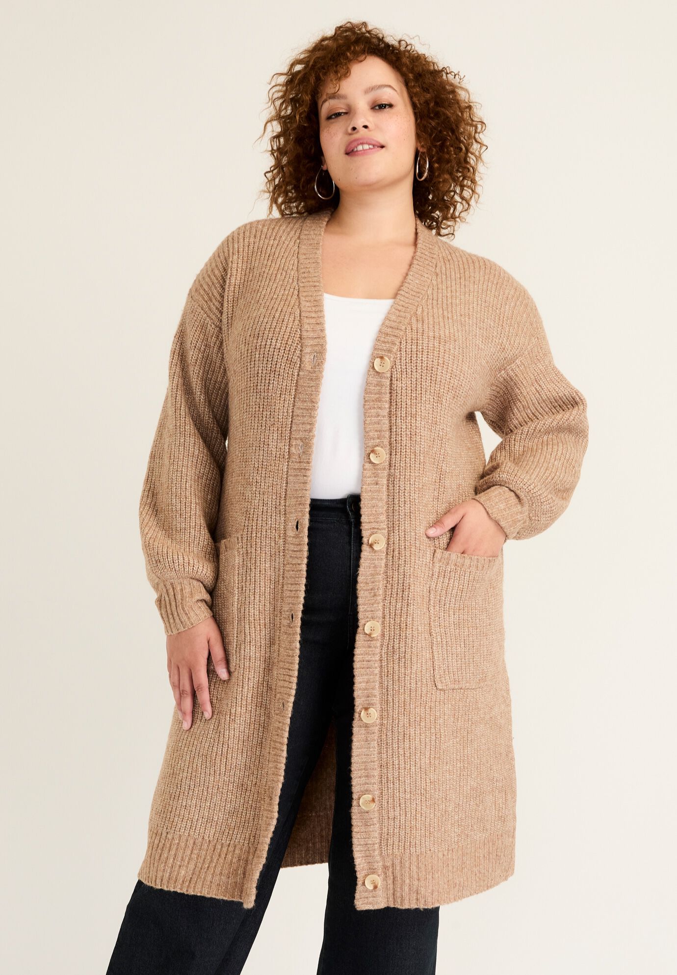 Long Sleeve Zebra Eyelash Puff Shoulder Snit Top | Dia & Co