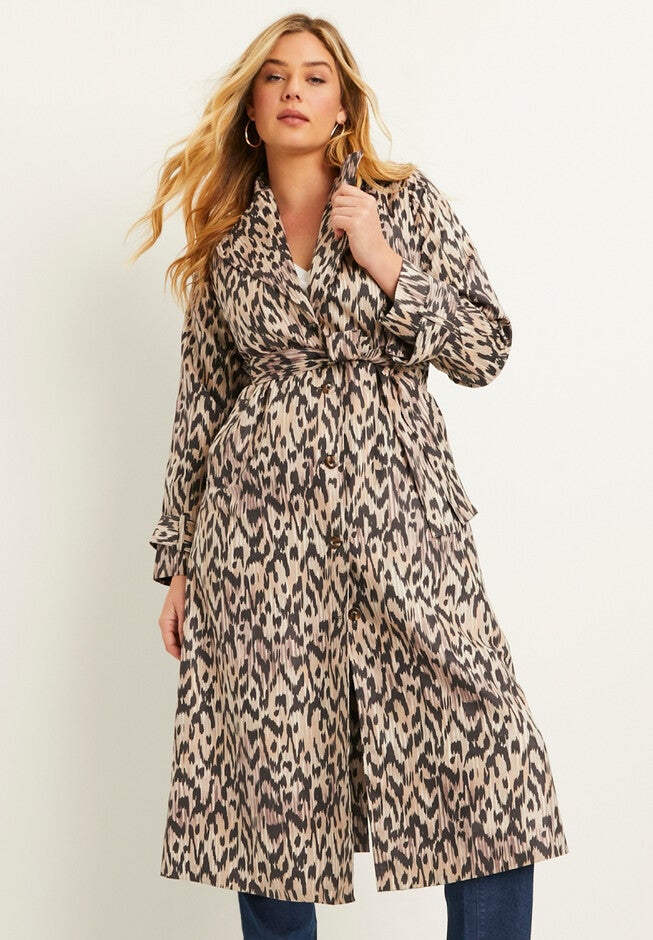Faux-Suede Trench Coat, , alternate image number null