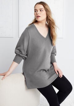 V-Neck French Terry Sweatshirt