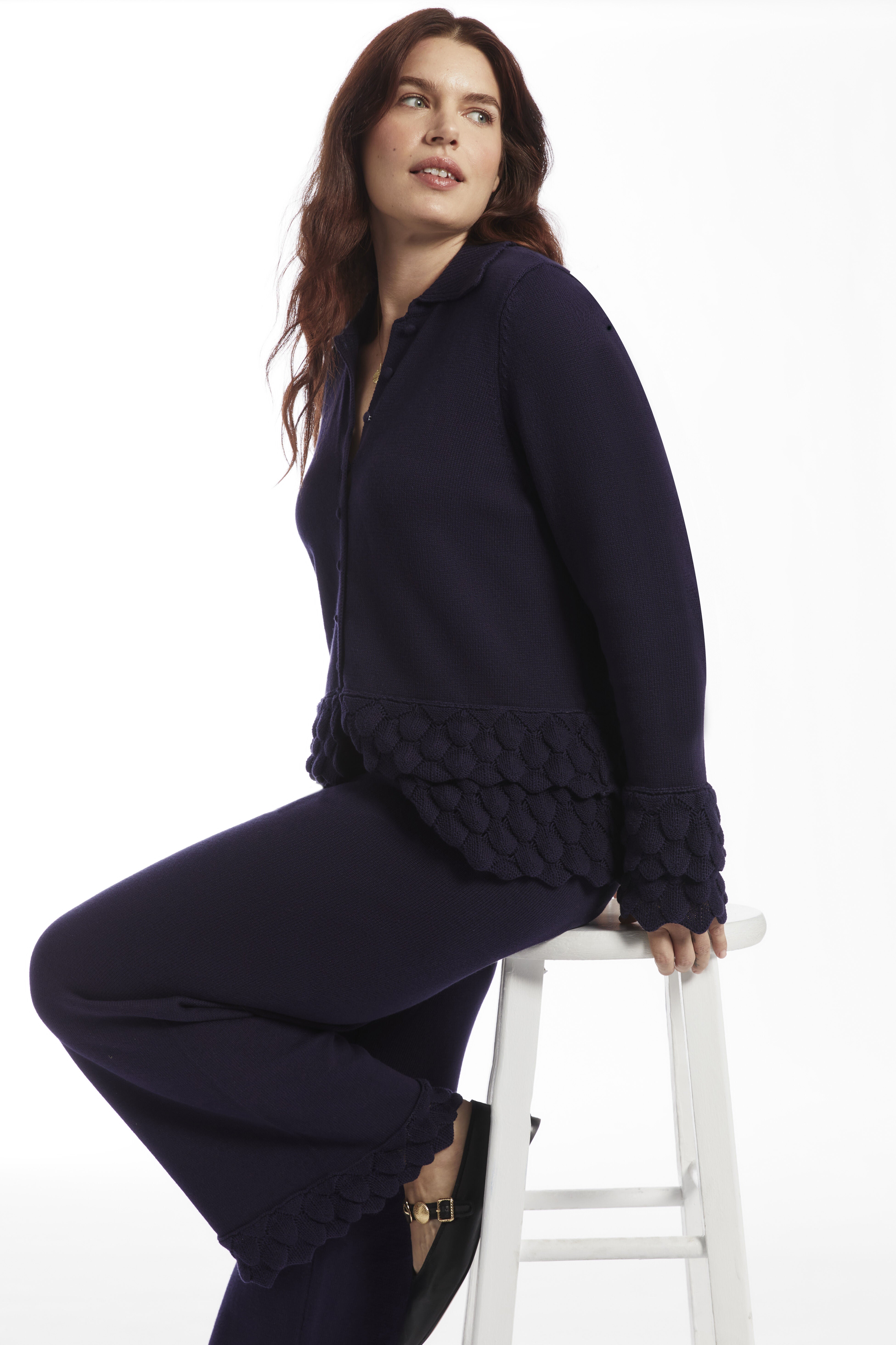 Ruffle Detail Sweater Pant, INKLING, on-hover image number 1