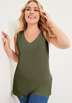 Plus Size Green Fashionable Tops