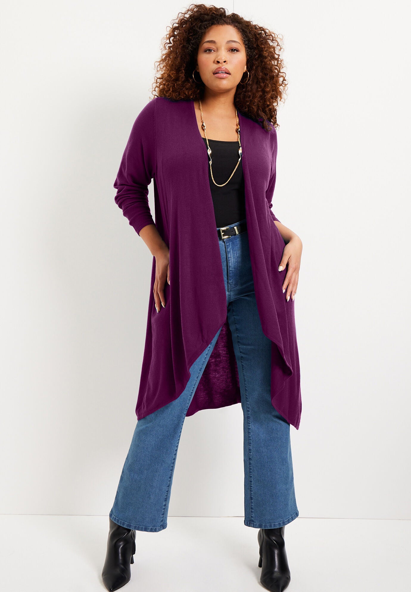 High-Low Cardigan, , alternate image number 3