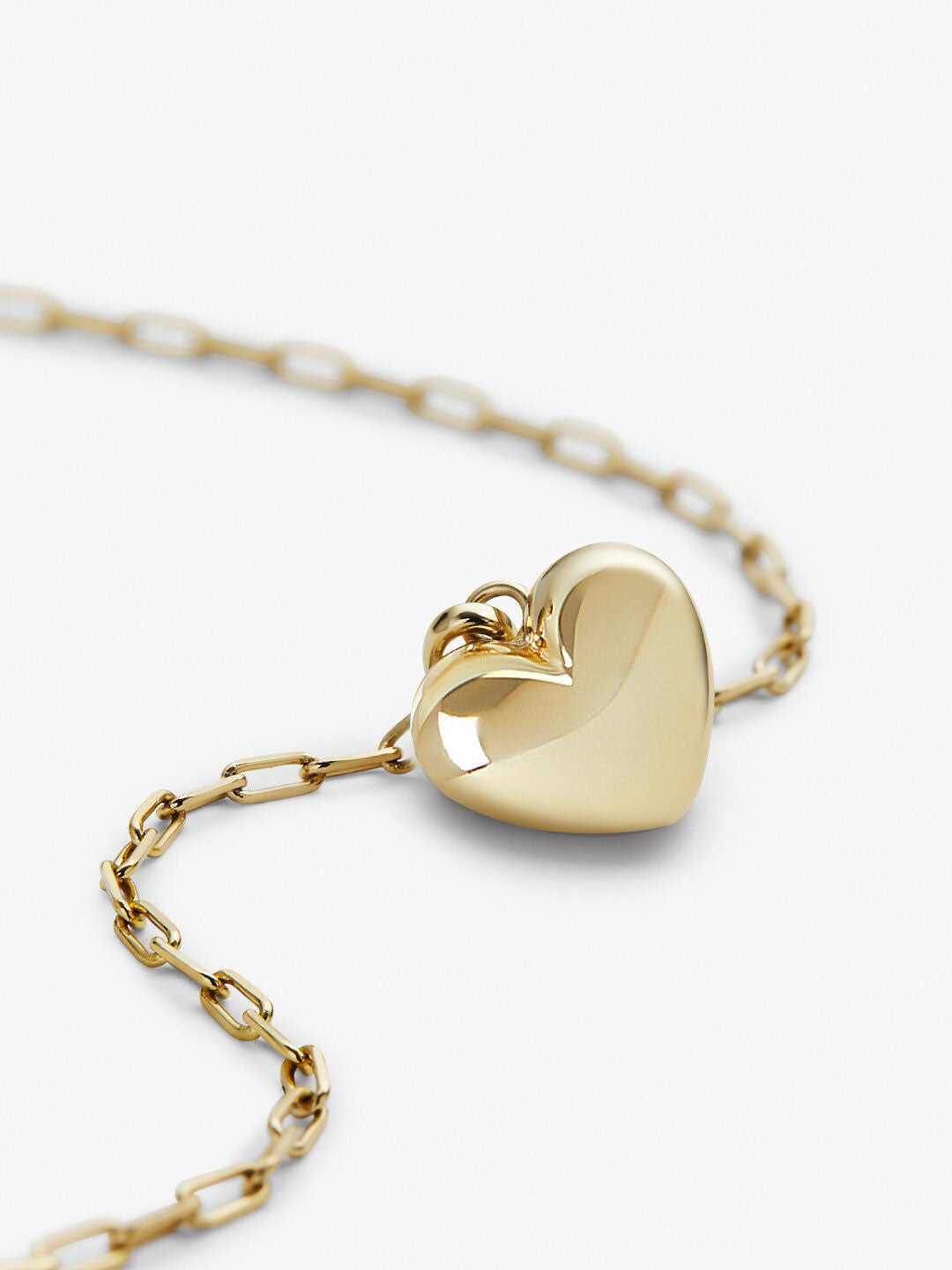 Lev Puffed Heart Necklace, GOLD, alternate image number 4