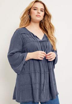 Plus Size Blue Blouses