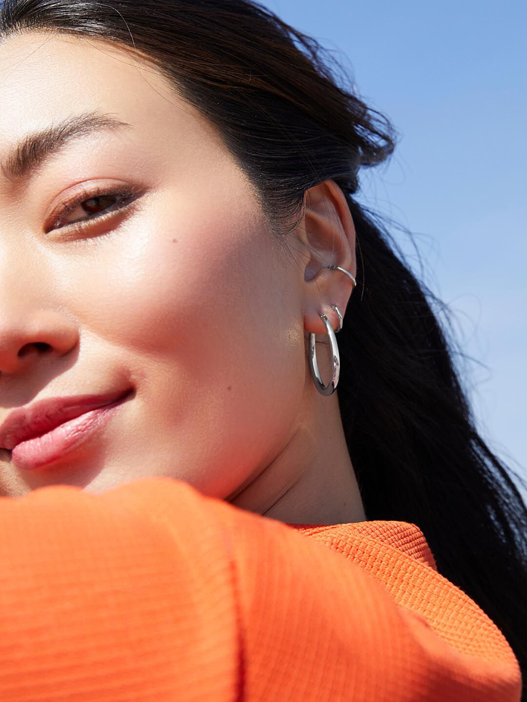 Sterling Silver Mini Huggie Hoops, SILVER, alternate image number 3