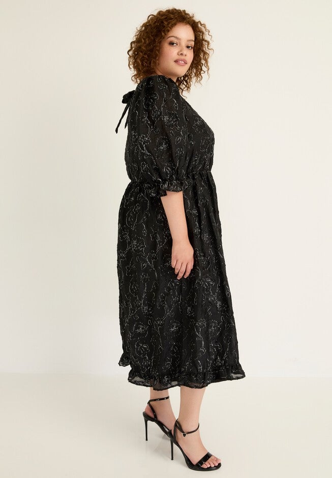 Metallic Jacquard Dress, , alternate image number null
