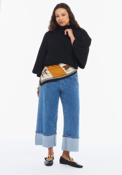 Wide-Sleeve Turtleneck Sweater