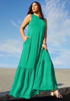 Ruffle Hem Maxi Dress