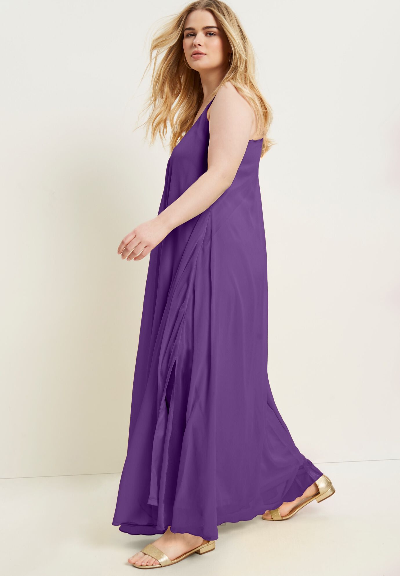 Swing Maxi Dress, PURPLE SAPPHIRE, alternate image number 2