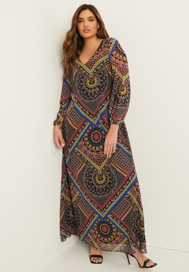 Chiffon Maxi Dress, , alternate image number 3
