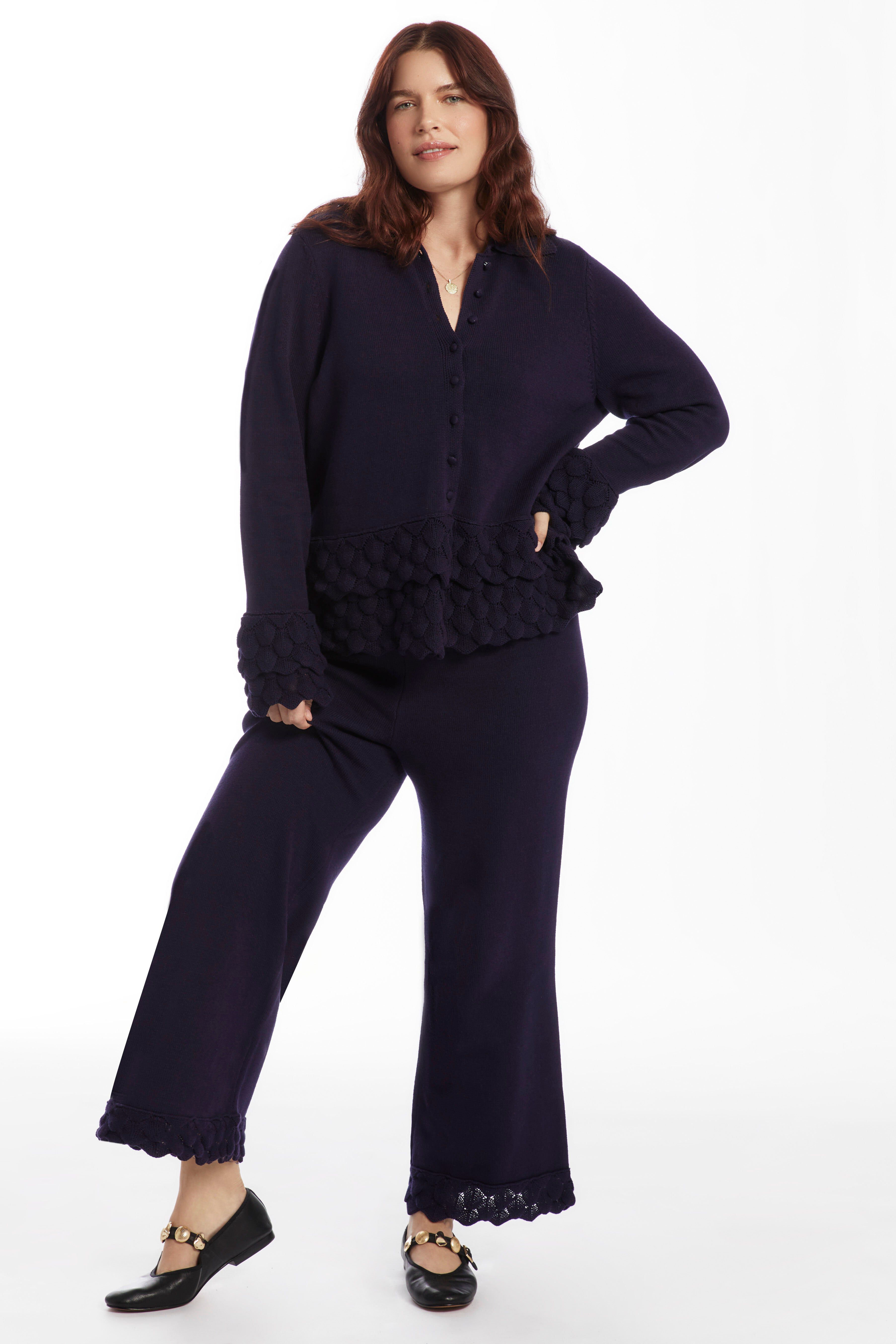 Ruffled Peplum Cardigan Sweater