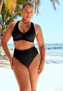 Scallop Trim Underwire Bikini Top