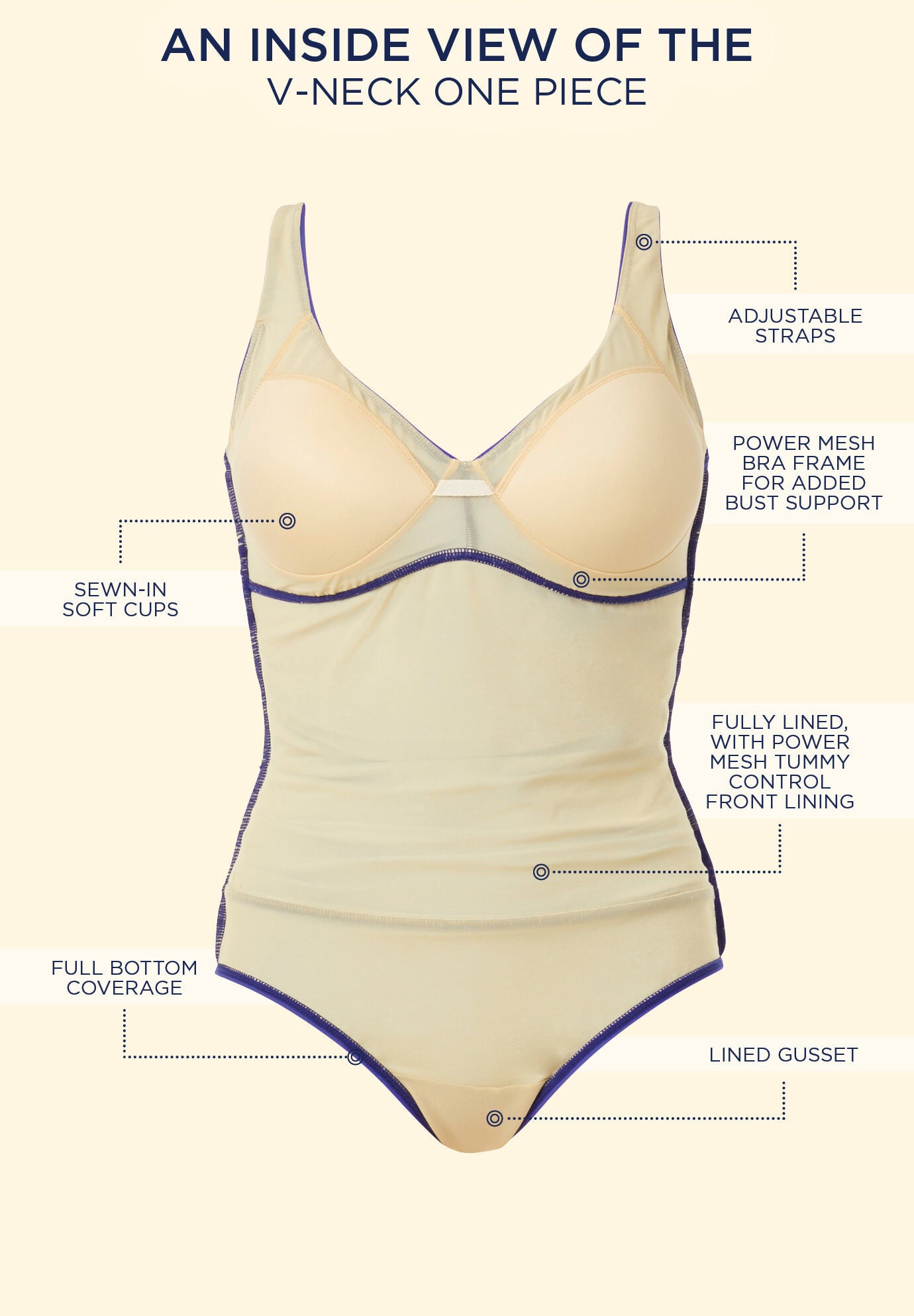V-Neck One Piece Swimsuit, , alternate image number 8