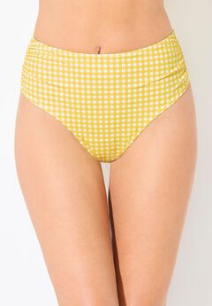 Side Shirred High Waist Swim Brief