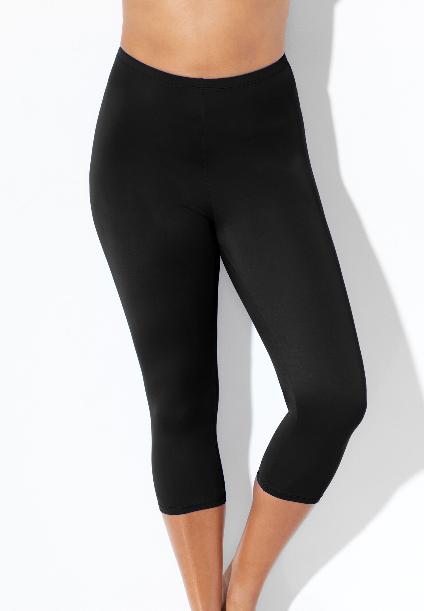 Chlorine Resistant Swim Capri, NEW BLACK, alternate image number null