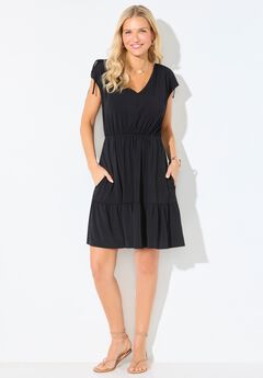 Pack & Go Wrinkle-Resistant V-Neck Short Sleeve Cover Up Dress