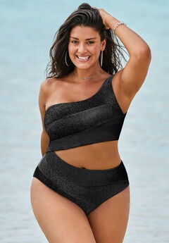 Plus Size Color Block Swimsuits