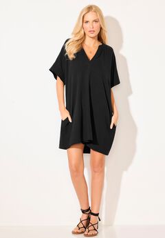 Cotton Gauze V-Neck Cover Up