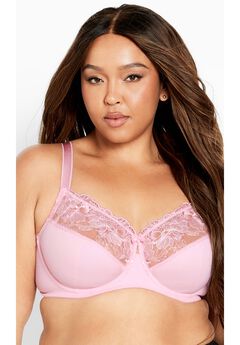 Embroidered Full Support Underwire Bra