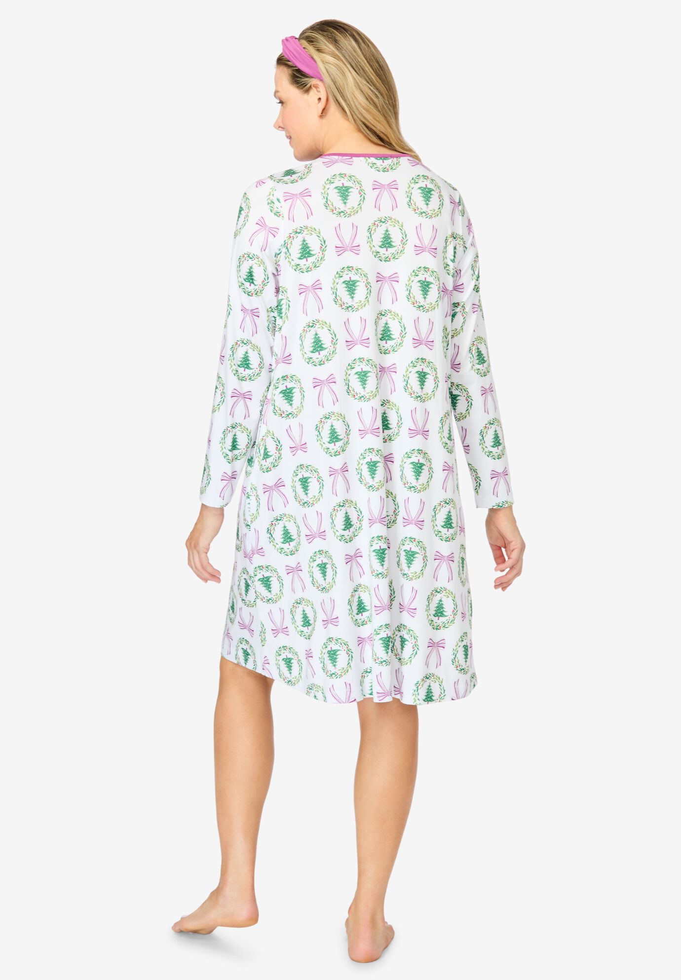 Dreams & Co.&reg; Keyhole Gown & Headband, WHITE HOLIDAY TILE, on-hover image number 1