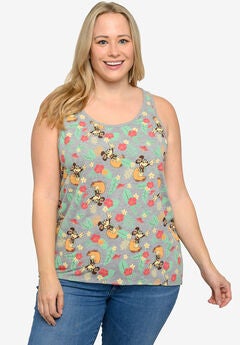 Disney Minnie Mouse Tank Top Tropical Hawaiian Aloha All-Over Print T-Shirt