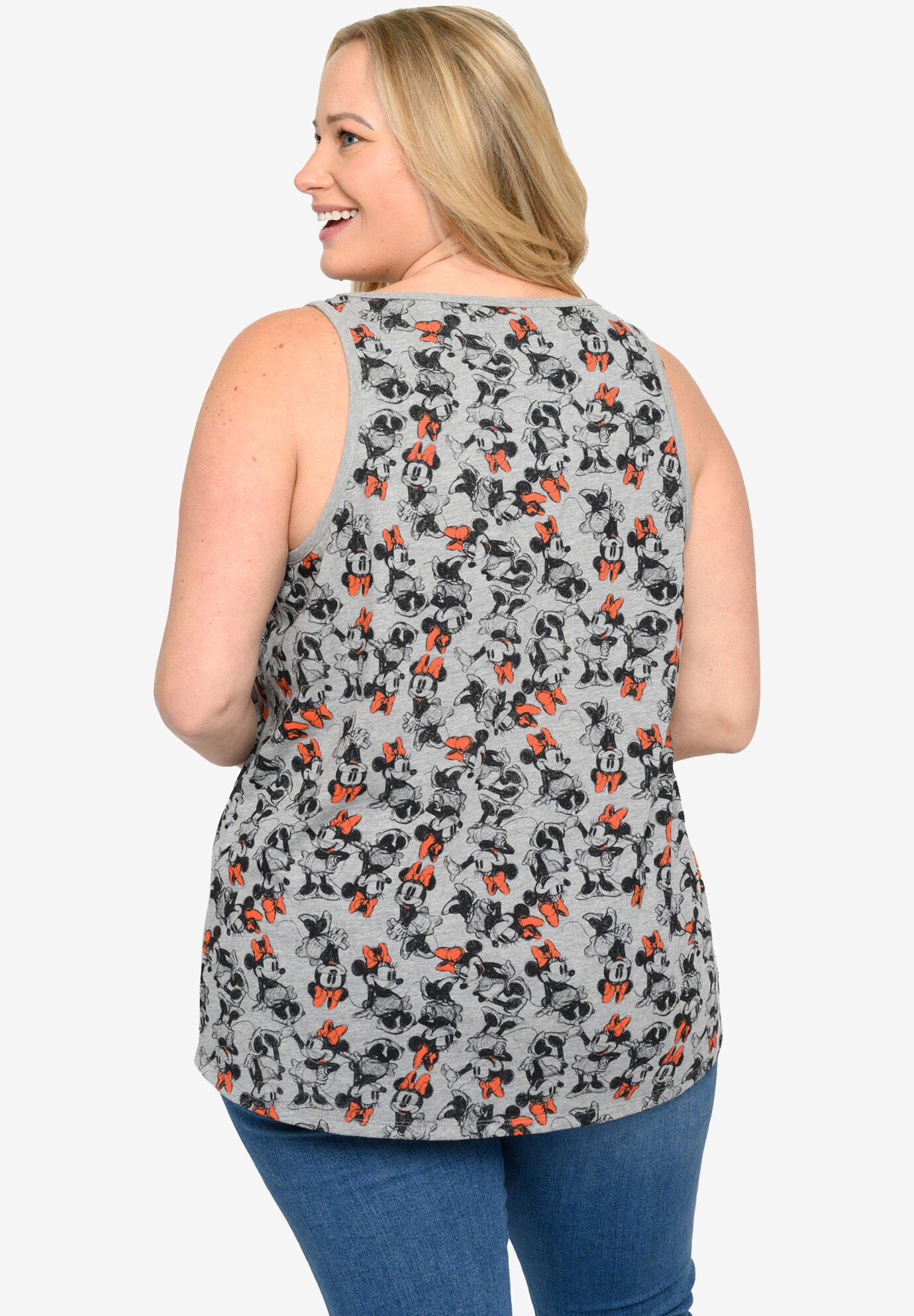 Disney Minnie Mouse Tank Top Shirt All-Over Print Red T-Shirt, , on-hover image number 1