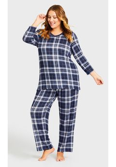 Hacci V Neck Check Top